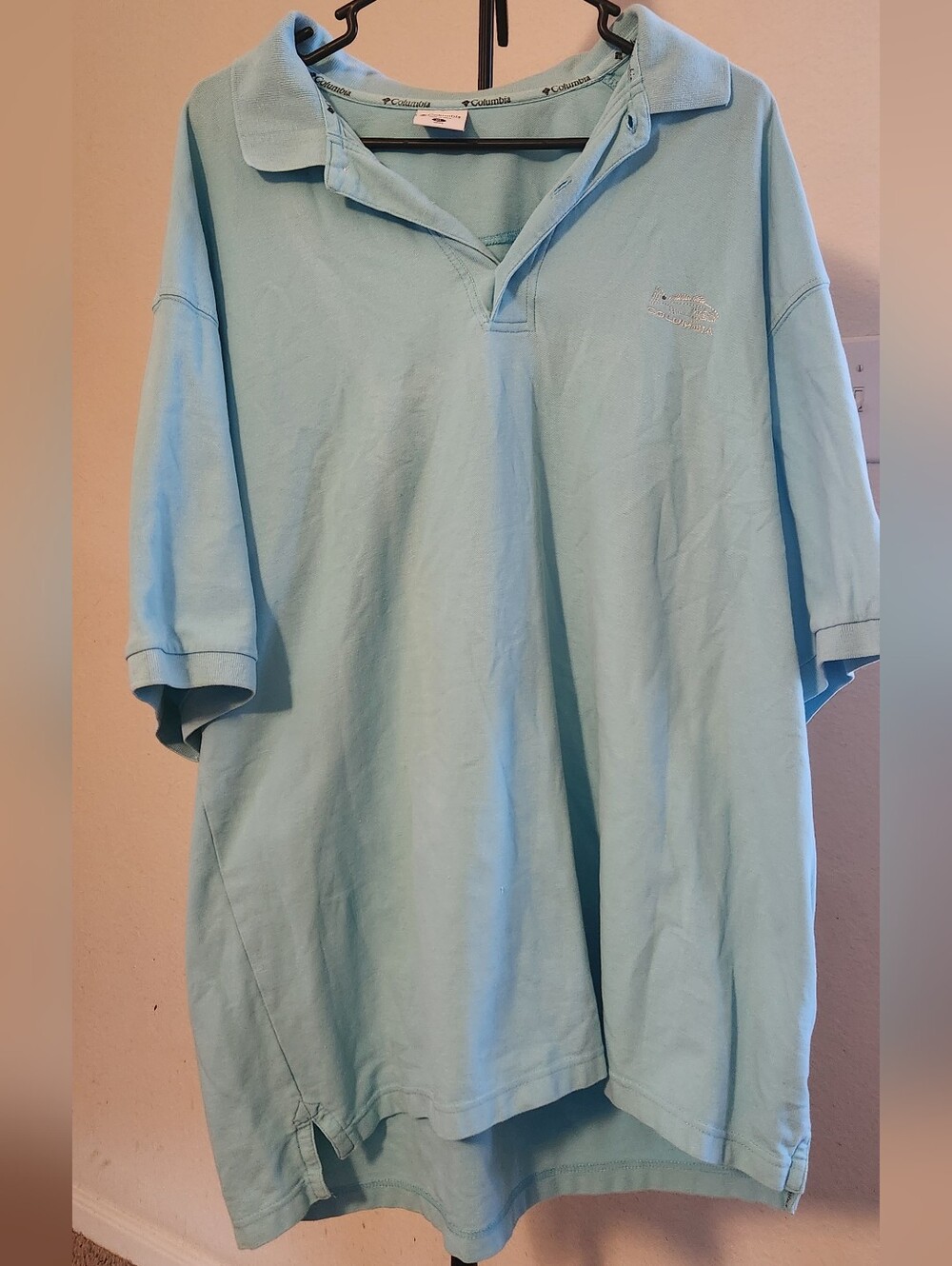Columbia Light Blue Men’s Polo Shirt with Logo